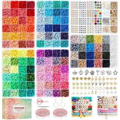 many different types of beads and accessories