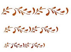 three different types of stencils with leaves and flowers on the top one is red