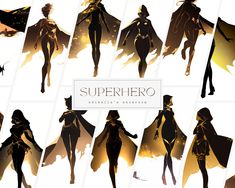 💥💫 Unleash the power of heroism with our "Female Superhero Silhouette" Clipart Bundle - Set of 12 - Digital Download - Free Commercial Use! ️🎨 🌟 Description 🌟 Embark on a courageous journey with our "Female Superhero Silhouette" Clipart Bundle! This empowering collection features twelve dynamic illustrations showcasing fierce and fearless female superheroes in action, each meticulously crafted to inspire strength and resilience. Perfect for adding a touch of heroic energy to your digital pr Superhero Silhouette, Female Superhero, Clothing Design Sketches, Silhouette Illustration, Real Model, Superhero Theme, Superhero Design, Educational Materials, Design Sketch