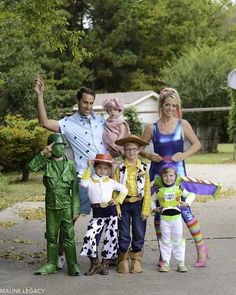 a family dressed up as toy story characters