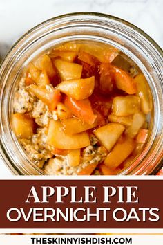 apple pie overnight oats in a mason jar