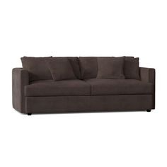 an image of a couch with pillows on the top and bottom part, in brown color