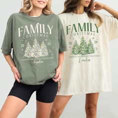 Family Christmas 2024 Group Shirt Personalized, Matching Family Christmas Shirts, Family Christmas Making Memories Together, Cutsom Shitr NOTE: If you choose "size" as the "Comfort" shirt, you choose the color with the word "CC1717" in front of the color you want. Similarly, if you choose "size" as the "Gildan" shirt, you choose the color with the word "Gildan" is in front of the color you want. 📌📌Brands - Comfort Color Tee: Comfort Color 1717 - Gildan TShirt: Gildan 5000 - Gildan Sweatshirt: Gildan 18000 - Gildan  Hoodi: Gildan 18500 *NOTES* There are no refunds or exchanges because each shirt is custom made to your requirements. If you have any problems with your order or your shirt, please message us directly. *Care Instructions* 📌 Wash items inside out in cold water, 📌 Do not bleac Holiday Family Shirt Ideas, We Are Family Christmas Shirts, Matching Family Sweatshirts, Family Christmas Tops With Graphic Print, Family Christmas Graphic Print Top, Family Graphic Print Top For Christmas, Christmas Short Sleeve Relaxed Fit Tops, Christmas Relaxed Fit Short Sleeve Tops, Casual Christmas Family Tops