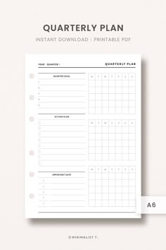 A6 Inserts, Quarterly Planner Printable 3 Month Planner, Digital Stationary, 3 Month Calendar, Travel Budget Planner, Personal Budget Planner, Work Planning, Month At A Glance, Weekly Budget Planner