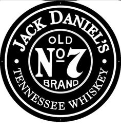 the jack daniels logo is black and white with an old no 7 brand on it