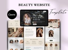 an image of a website design for a beauty company