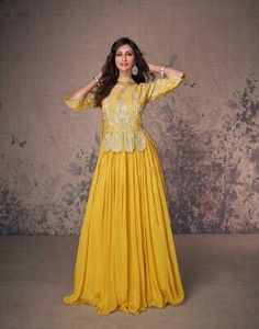 ad eBay - kameez salwar silk dupatta wear pure indian pakistani chinnon designer wedding 1 - Buy Now, click the link (eBay) Indowestern Gowns, Silk Anarkali Suits, Gown With Dupatta, Silk Anarkali, Kameez Designs, Red Lehenga, Patiala Salwar, Anarkali Gown, Embroidered Dupatta