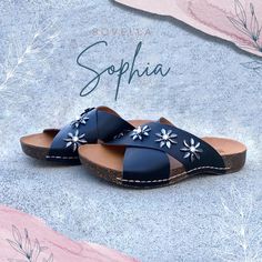 Absolutely stunning and comfortable, the Sovella Sophia is finally here! Available online and in-store. 🍀🌸#LuckyFeetShoes#Sovella Sophia Black, Cork Sandals, Beautiful Sandals, Sandal Espadrille, Slip On Sandal, Sale Items, Cork, Espadrilles, Embellishments