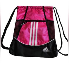 Brand New Adidas Sackpack. Drop Mesh Water Bottle Pockets. Easy Cinch Opening With Durable Cording Straps. Zippered Exterior Pocket For Your Phone Or Small Stuff. As Useful As It Is Classic, This Is The Iconic Sackpack For Athletes. Perfect For When You Need A Bit Of Extra Storage For Shoes Or Clothes, Or It Can Be Worn Alone As A Backpack Alternative. With Two Water Bottle Pockets And A Zippered Outside Drop Pocket - It Has All The Value You Need. Adidas Sports Bag In Pink, Pink Gym Shoulder Bag With Adjustable Strap, Functional Pink Bag For Outdoor Activities, Casual Pink Backpack Gym Bag, Pink Backpack Gym Bag For Daily Use, Pink Large Capacity Sporty Backpack, Casual Pink Gym Bag, Pink Sports Shoulder Bag With Adjustable Strap, Adidas Pink Backpack For Daily Use