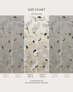 four panel wall art with birds flying in the sky and on top of each other