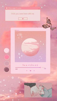 an image of a pink sky with clouds and stars on it, as well as the words'wish you were here with me '