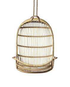 a bird cage hanging from the ceiling