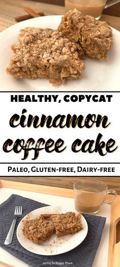 healthy copycat cinnamon coffee cake recipe on a plate