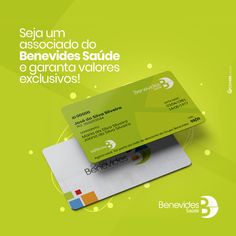 a green and white credit card with the words benevicer bank on it