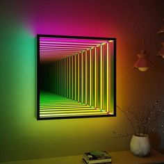 Infinity Mirror Square - Neonific - LED Neon Signs - 12" (30cm) - RGB Color Changing Infinite Mirror, Ahura Mazda, Bar Outdoor, 3d Mirror, Infinity Mirror, Visual Illusion, Mirror Lamp, Unique Mirrors, Mirror Light