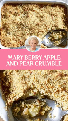 Mary Berry Apple And Pear Crumble Pear Crumble Recipe, Ripe Pears, Pear Crumble, Soft Sugar, Chefs Table, Cold Cream, Mary Berry, Crumble Topping