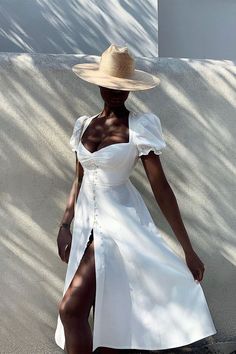 Hot Outfit Ideas, Dorothy Dandridge, Black Femininity, Goddess Art, Hot Outfits, White Outfits, Chic Dress, Straw Hat