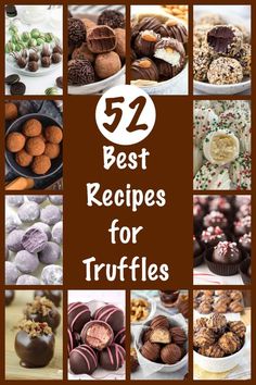 the cover of 52 best recipes for truffles, including chocolates and cookies