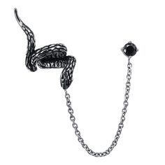 PRICES MAY VARY. Hypoallergenic Material:✦ Snake earrings stud are made of 316L surgical stainless steel, and inlaid a AAA black cubic zirconia crystal, lead-free and nickel-free. Unique Design:✦ Black CZ stud earrings and punk snake ear cuff combine with a link, hip hop style, suitable for Helix/Cartilage/Lobe/Tragus piercing, cool and vintage. Handmade:✦ Our mens black earring studs are crafted by hand with high polish smooth surface, never scratch to your sensitive ears, it can also goes with Snake Ear Cuff, Double Ear Piercings, Snake Ears, Cartilage Jewelry, Stud Earrings Unique, Punk Earrings, Black Stud Earrings, Snake Earrings, Ear Stud