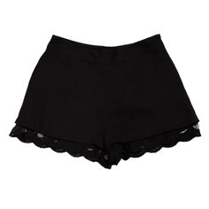 Here's The Deal - These High-Waisted Dressy Black Shorts With Scalloped Lace Trim Are In Brand New, Unworn Condition. The Tags Were Removed, But The Shorts Were Never Worn. - High Waisted Style - Smooth Front And Back - Scalloped Lace Trim - Side Zip, With Hook And Eye Closure - Size Xs - Shell: 100% Polyester - Lining: 100% Polyester - Hand Wash Cold / Line Dry Fast Shipper Smoke-Free, Pet-Friendly Home Add To A Bundle And Send Me A Message To Receive A 15% Bundle Discount Offer For Orders That Weigh 5 Lbs And Under! Tags: Balletcore Bohemian Boho Casual Contemporary Coquette Girl Date Night Dressy Fall Feminine Festival Formal Girl Next Door Glam High-Rise High-Waisted Holiday Lace Flirty High-waisted Fitted Shorts, Flirty High Waist Shorts, Chic Shorts With Lace Trim, Fitted Flirty Shorts, Fitted Shorts With Short Inseam For Night Out, Fitted Black Shorts For Spring, Fitted Black Spring Shorts, Fitted High-waisted Shorts For Night Out, Flirty Fitted Mini Shorts