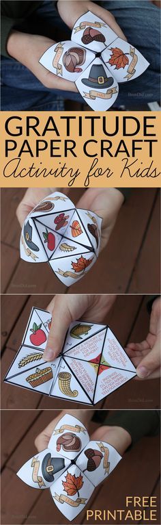 4th Grade Thanksgiving Crafts, Thanksgiving Cootie Catcher, Gratitude Questions, Paper Fortune Teller, Printable Thanksgiving Crafts, Gratitude Game, Gratitude Activity, Thankful Activities, Free Printable Thanksgiving