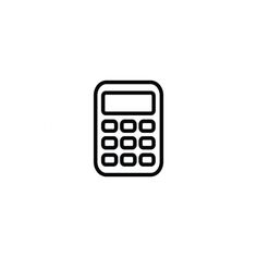 a black and white icon of a calculator