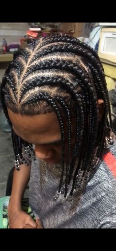 Braids In Front Plaits In The Back, High Fade Braids Men, Box Braid Designs For Men, Cornrows Men Styles, Challenging Hairstyles, Mens Hairstyles Braids, Star Cornrows, Braided Hairstyles For Black Men