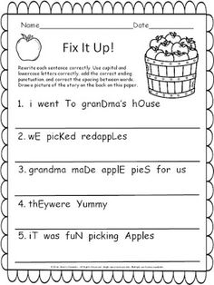 the worksheet for an apple picking activity