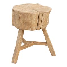 a small stool made out of wood