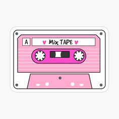 a pink cassette sticker with the words best hits 90's on it