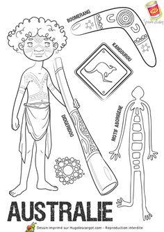 the australian flag is depicted in this coloring page for children's art and crafts