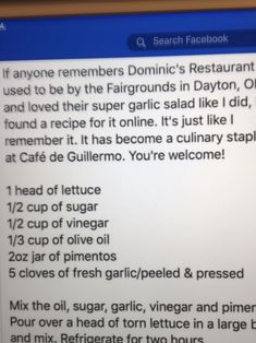 an email message is displayed on a computer screen with the caption'if anyone remembers domino's restaurant, i used to be by the fairgroundss in daytonan