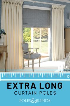 Extra long curtain poles Extra Long Curtains, Patio Doors, Large Windows