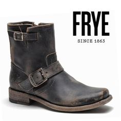 New Without Box Size: Men's 7.5d (Uk 6.5) Color: Distressed Brown Material: Leather Style: Frye Smith Engineer Boots Pet And Smoke Free Home Distressed Brown Leather Moto Boots, Distressed Brown Leather Boots, Frye Brown Boots, Frye Boots Lace Up, Frye Boots Belk, Frye Moto Boots, Engineer Boots, Frye Shoes, Brown Leather Boots