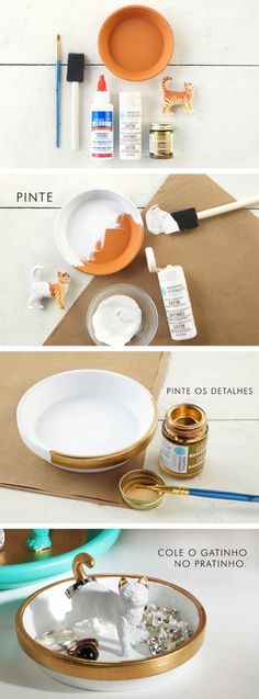 the instructions for how to make an easy diy tray with paint and paper plates