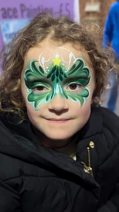 Winter Facepainting, Winter Face Paint, Christmas Face Painting Ideas, Makeup 2024, Face Painting For Boys, Face Painting Designs