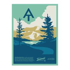 Appalachian Trail Print 12x16 Maine Poster, Hiking Art, Safety Signage, Landmark Poster, Visit Georgia, Crunchy Granola, Mountain Illustration, Hiking Essentials, Running Quotes