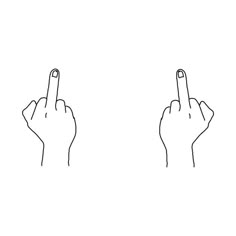 two fingers pointing at each other with one finger up and the other in the air