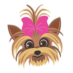 a dog with a pink bow on its head