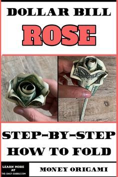 dollar bill rose step - by - step how to fold money origami