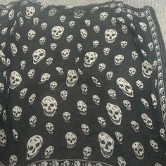 A. Alexander Mcqueen Scarf In Perfect Condition With No Tears Or Rips. Black With White Skulls. Mcqueen Scarf, Skull Scarf, Alexander Mcqueen Scarf, Scarf Wrap, Alexander Mcqueen, Scarf Accessory, Alexander, Black White, Women Accessories