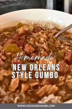 a bowl of homemade new orleans style gumbo