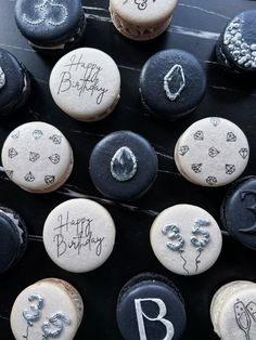 decorated birthday cupcakes with frosting and icing