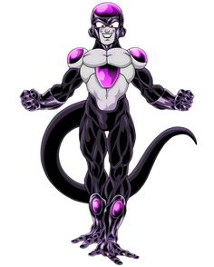 an image of a cartoon character with purple and white colors on his body, standing in front of the camera