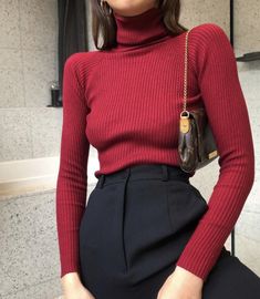 ░F░a░i░t░h░ Pinterest: yeayme ]|  @_elldavidson Simple Business Outfits, Dressy Sweaters, Outfits Dressy, Outfit Chic, Turtle Neck Sweater, Elegante Casual, Fashion Business, Sporty Outfits