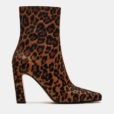 LIZABELLE-L Leopard Square Toe Ankle Boot | Women's Designer Booties – Steve Madden Canada 5 Inch Heels, Womens Boots Ankle, 10 Inch, Bootie, Sleek Design, Designing Women, Steve Madden, Womens Boots