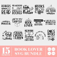 the book lover svg bundle