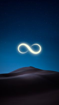 an infinite sign in the sky above a desert