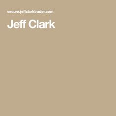 the words jeff clark are in white on a tan background