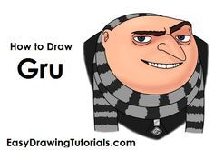 how to draw gru from easydrawingtutorials com